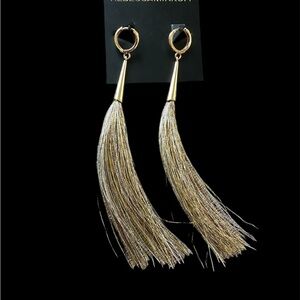 Rebecca Minkoff Gold Tassel Earrings with Elegant Flow